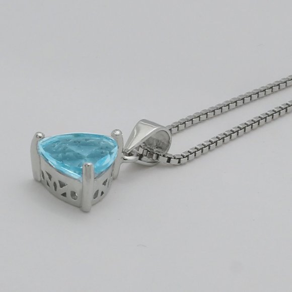 Topaz Sterling Silver Italian Chain Necklace - Picture 2 of 3
